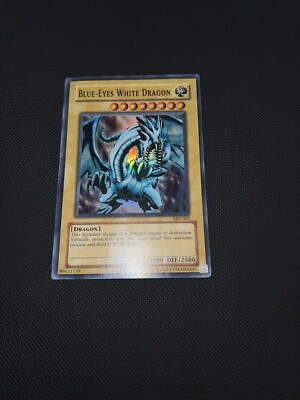 Blue Eyes White Dragon ORIGINAL PRINT RARE Vintage Yu-Gi-Oh Raw Card Unlimited -image