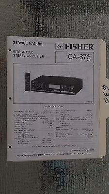 Fisher ca-873 service manual original repair book stereo amp amplifier factory-image