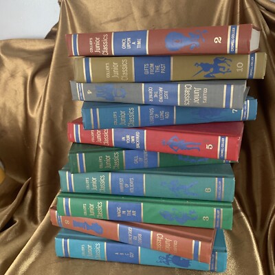 1962 Collier's Junior Classics Young Folks Shelf of Books Complete Set Vol 1-10-image