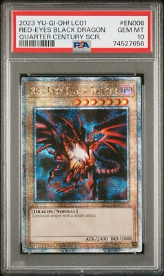 PSA 10 Red Eyes Black Dragon 25th Quarter Century Secret Rare LC01-EN006 Yugioh-image