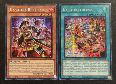 2024 YUGIOH MP24 1ST ED SECRET RARE KASHTIRA RISEHEART & KASHTIRATHEOSIS NM SET-image