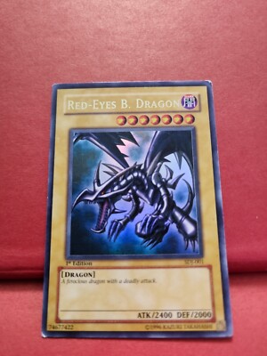 RED EYES B. DRAGON SDJ-001 1ST EDITION ULTRA RARE HP-image