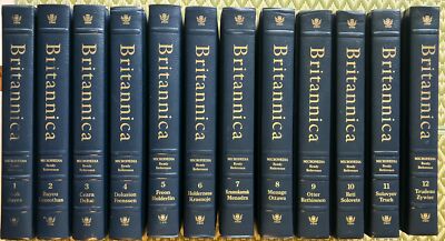 Encyclopedia Britannica Micropedia 15th Ed. Full Small Set of 12 / Leather Bound-image