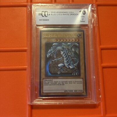 YUGIOH BLUE EYES WHITE DRAGON LC01-EN004 - 2010 BCCG BECKETT GEM MINT 10!-image