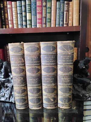 1878 A Popular History of the United States WILLIAM BRYANT 4 Volume Set Leather-image
