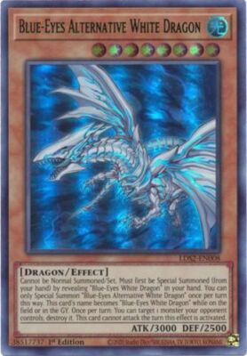 Yugioh! Blue-Eyes Alternative White Dragon (Green) - LDS2-EN008 - Ultra Rare - 1-image
