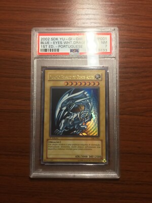 2002 Yu-Gi-Oh! Blue-Eyes White Dragon SDK-001 DIK-P001 1st Edition PSA 7-image
