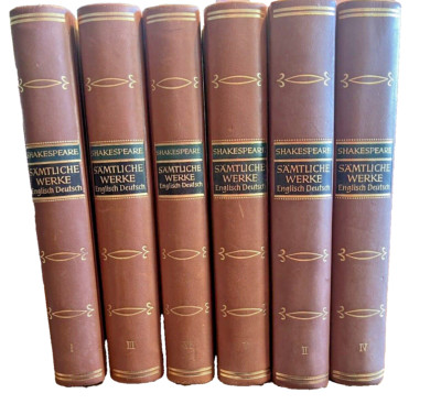 Works of William Shakespeare. 6 volumes complete. 1/2 leather  , Samtliche Werke-image