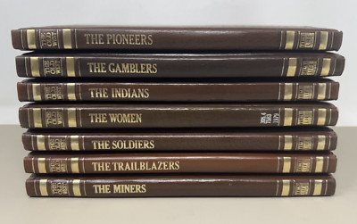 Lot of 7 The Old West Time Life Vintage Books Hardcover Leather Like - Great Set-image