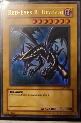 Yu-Gi-Oh Red Eyes Black Dragon SDJ-001 Ultra Rare Card HOLO-image