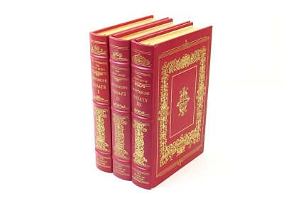 Montaigne: Essays (3-Volume Set) Franklin Library Great Books 1979 Leather-image