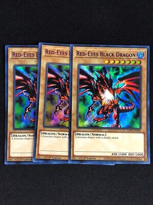 YUGIOH RED-EYES B. DRAGON LDS1-EN001 1ST ULTRA X3-image