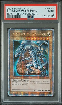 Yugioh Blue-Eyes White Dragon LC01-EN004 Quarter Century Rare PSA 9 MINT-image