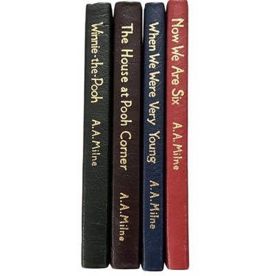 Milne's 4 Winnie the Pooh Books Leatherbound Illustrated Easton Press Set-image