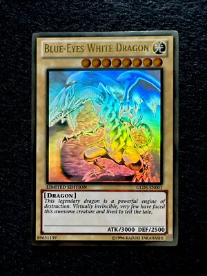 🔥YUGIOH • BLUE-EYES WHITE DRAGON • GHOST RARE • GLD5-EN001 • MISPRINT • NM🔥-image
