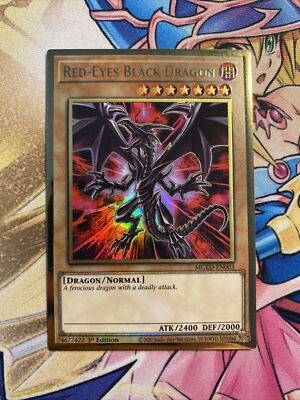 YuGiOh RED-EYES BLACK DRAGON | MGED-EN003 Premium Gold Rare Alternate Art NM-image