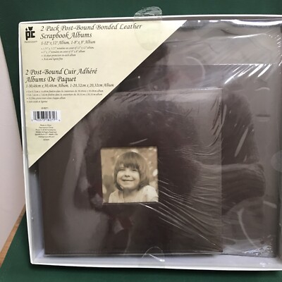 Provo Craft 2 Pack Post-Bound Bonded Leather Scrapbook Albums Dk Brown NIB-image