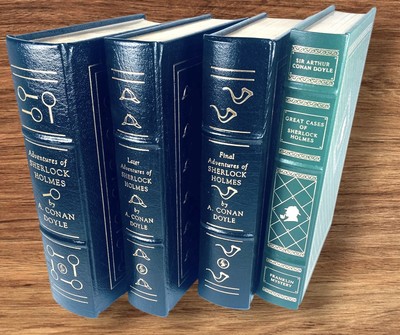 Easton Press Sherlock Holmes Leather 3 Vol Set + Franklin Library Great Cases-image