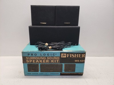 Vintage FISHER Surround Sound Speaker System 2x WS-R424 and 1x WS-C424-image