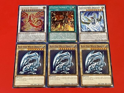 3x Blue-Eyes White Dragon SDK Art + Synchro Rumble + Crimson Dragon | YuGiOh!-image