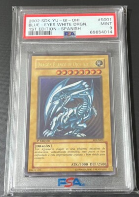 Yu-Gi-Oh Spanish PSA9 Blue-Eyes White Dragon 1st SDK BIK s001 0eyhakwq-image