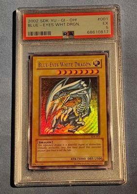 Blue Eyes White Dragon SDK 2002 Yu-Gi-Oh! #001 Graded PSA EX 5-image