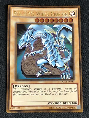 YUGIOH BLUE-EYES WHITE DRAGON PGL2-EN080 GOLD NM-image
