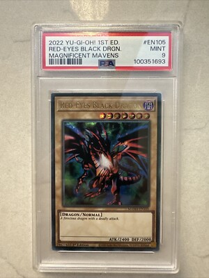Yugioh MAMA-EN105 Red-Eyes Black Dragon Ultra Pharaoh's Rare 1st Edition Psa 9-image