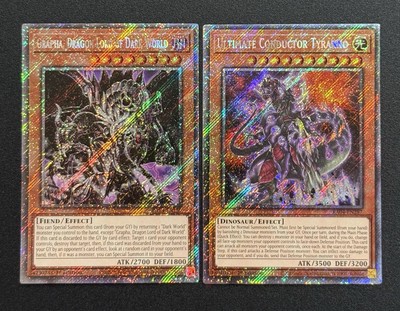 2025 YUGIOH RA04 PLATINUM SECRET RARE GRAPHA DRAGON & ULTIMATE CONDUCTOR NM SET-image