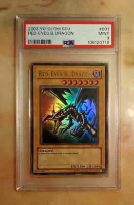Yu-Gi-Oh 2003 Red-Eyes Black Dragon PSA 9 MINT SDJ-001 Unlimited Ultra Rare!-image