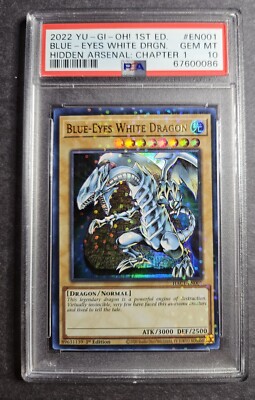 2022 Yu-Gi-Oh 1st Edition Hidden Arsenal Chapter 1 Blue-Eyes White Dragon PSA 10-image