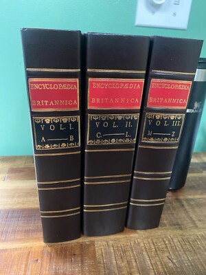 Encyclopaedia Britannica 1771 Facsimile Edition 3 Volume Set Leather Hardcover-image