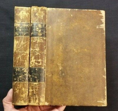 1st US 1842 ed Townley 2 vol set Illustrations Biblical Literature full leather-image