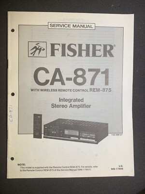 Fisher CA-871 Service Manual Integrated  Stereo Amplifier Original-image