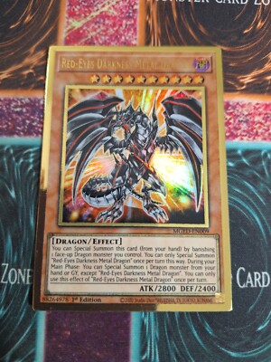 Yu-Gi-Oh! Red-Eyes Darkness Metal Dragon MGED-EN009 Premium Gold 1st Ed NM b2/-image