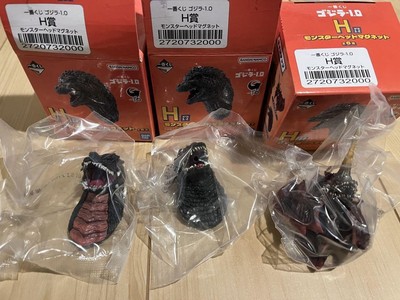 Godzilla Ichiban Kuji H Prize Monster Head Magnet Set of 3 Used no113-image