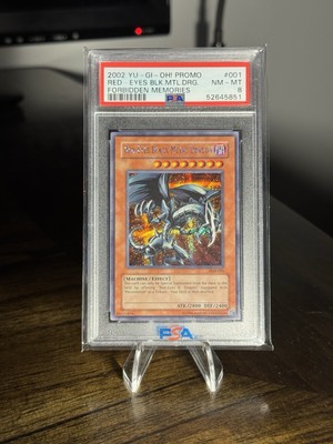 Yu-Gi-Oh Forbidden Memories Red-Eyes Black Metal Dragon FMR-001 PSA 8-image