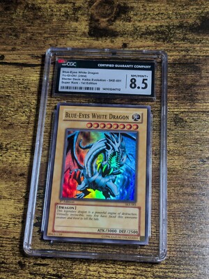 Yugioh Blue Eyes White Dragon SKE-001 1st Edition CGC 8.5 NM/MINT+ Super Rare-image