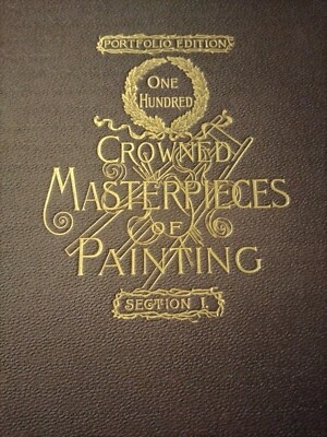 5 Lot set Antique Engraving Plate Books 100 Crowned Masterpieces Modern Painting-image