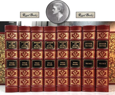 JEFFERSON AND HIS TIME + WRITINGS 8 VOL SET Dumas Malone - Easton Press --image
