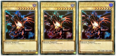 3 x LC01-EN006 Red-Eyes Black Dragon - Ultra Rare Ltd. Edition LP YuGiOh Cards-image