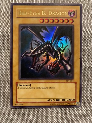 Red-Eyes B. Dragon SDJ-001 Unlimited Yu-Gi-Oh Trading Card/Card Game-image