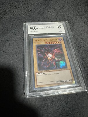 2010 Yugioh Red Eyes Black Dragon LC01-EN006 Limited Edition BCCG 10 Mint Better-image