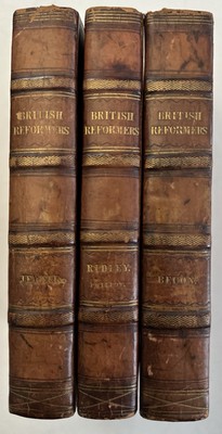 British Reformers 16th Cent. Newell Dr. Ridley Becon Canterbury 3vol leather set-image