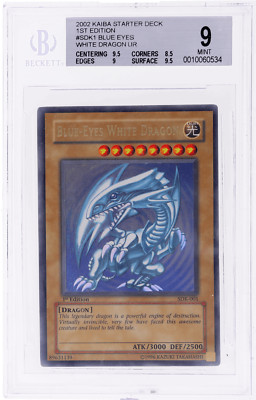 2002 Yu-Gi-Oh Starter Deck Kaiba Blue-Eyes White Dragon 1st Edition #SDK1 BGS 9-image
