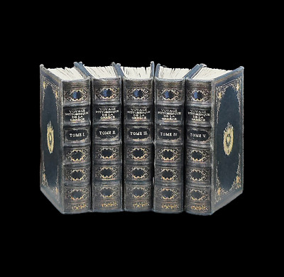 Dollhouse Miniature 5-Vol Illustrated Travel Greece Leather Bound Book Set RARE-image