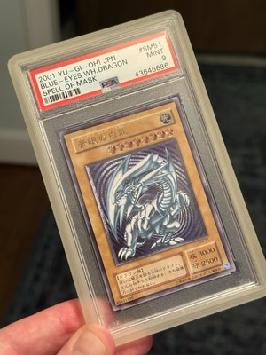 2001 YU-GI-OH! JAPANESE SPELL OF MASK #SM51 BLUE-EYES WHITE DRAGON PSA 9 Mint JP-image