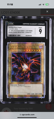 CGC 9 Red-Eyes Black Dragon LC01-EN006 Quarter Century Rare-image