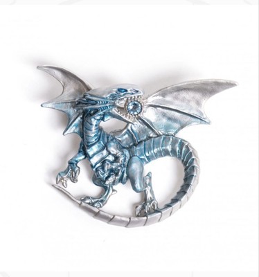 Yu-Gi-Oh Blue-Eyes White Dragon Brooch KC Store Collectible Unused Badge Pin-image