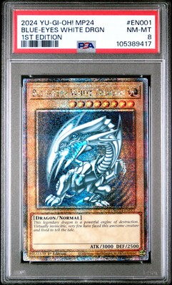2024 YU-GI-OH! MP24-25TH ANV TIN: DUELING MIRRORS BLUE-EYES WHITE DRAGON PSA 8-image